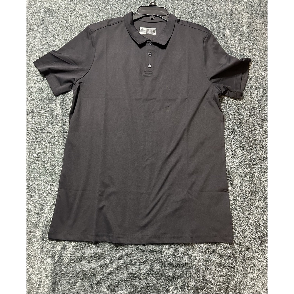 RBX Active Performance Men's Black Short Sleeve Polyester Blend Polo-MD  (R1)